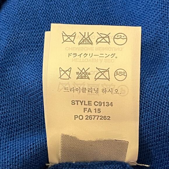 J Crew VNeck Sweater Women’s Size Small Lightweight Sapphire Blue Merino Wool - Picture 8 of 9